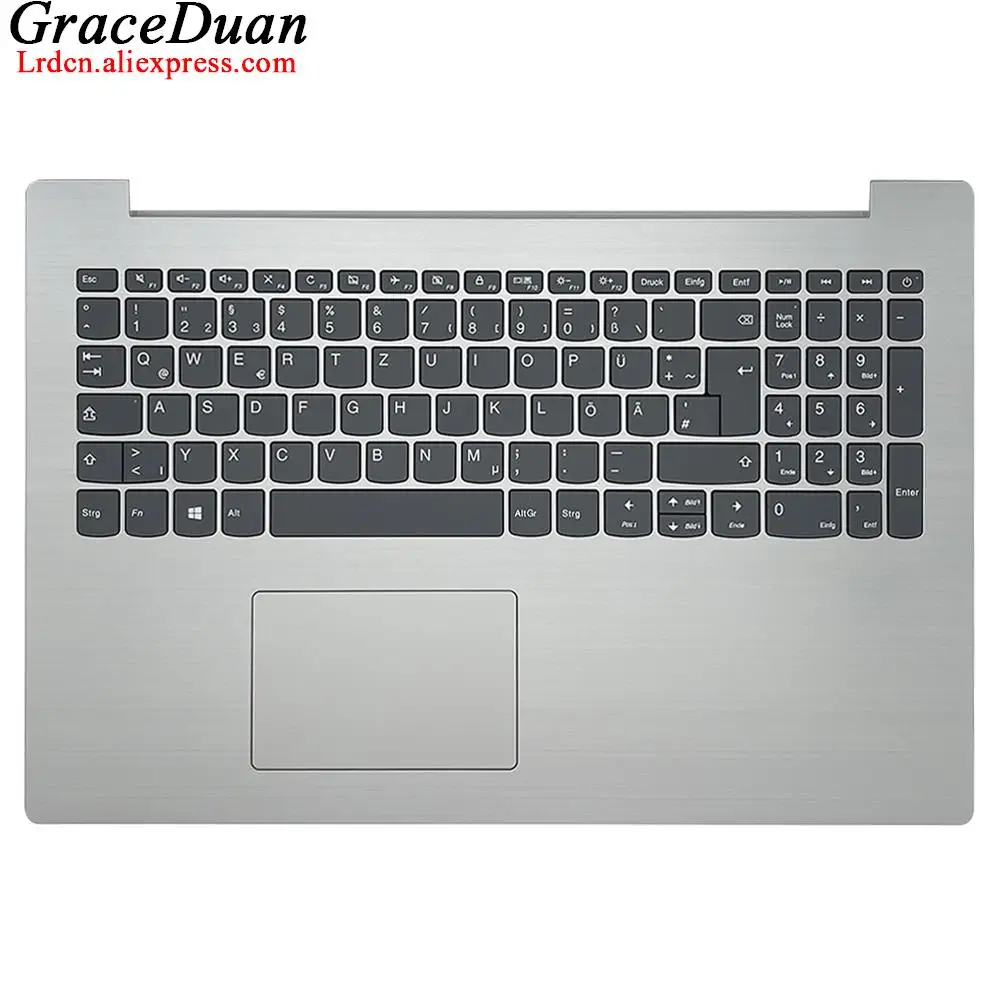 Teclado com Caixa Superior Cinza Platina Palmrest Shell Tampa c para Lenovo Ideapad 33015 15arr 15icn uk kr pt si cz de