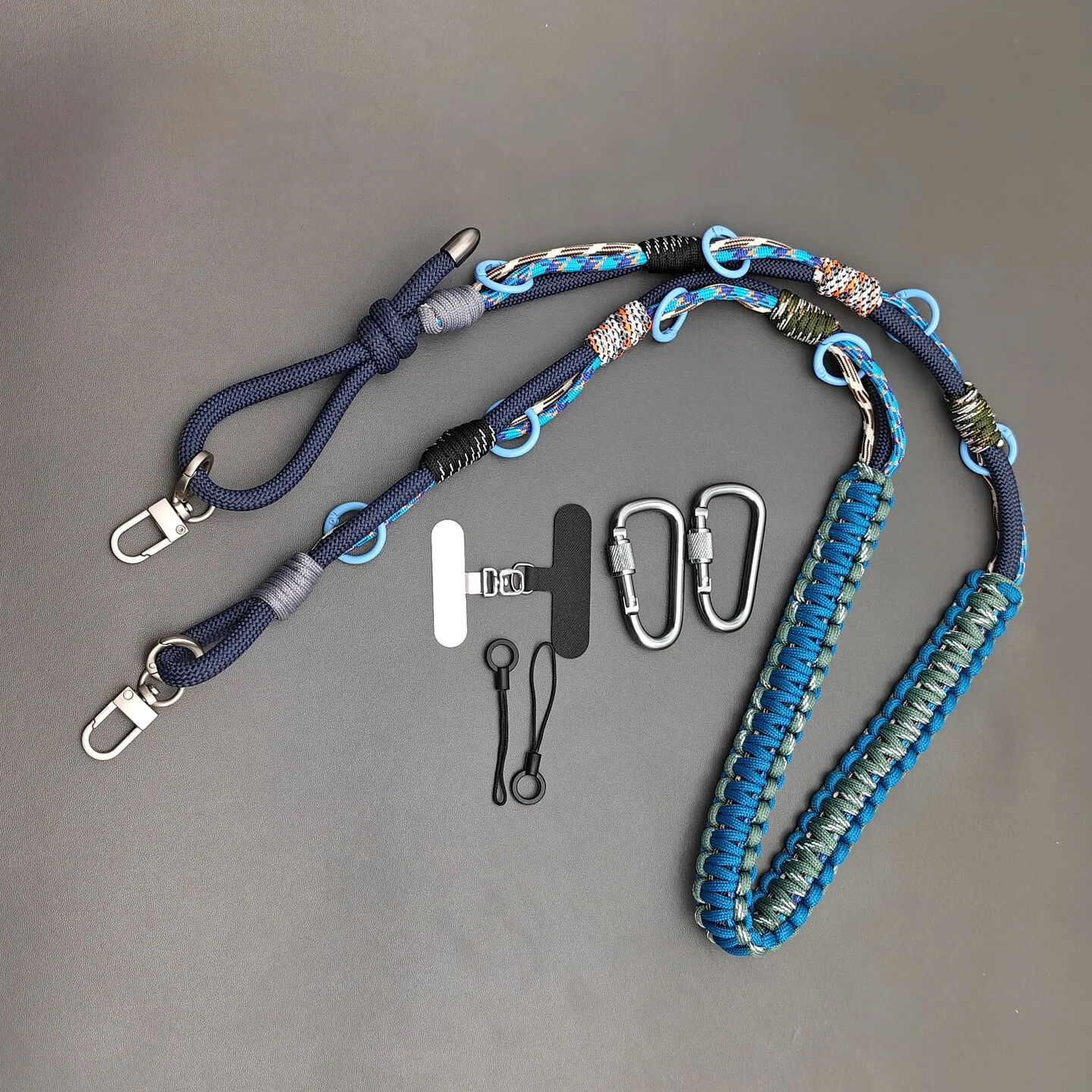 Multifunctional Hand-woven Phone Lanyard Adjustable Crossbody Strap Carabiner Decor Rope Camera Bag Replacement Shoulder Strap