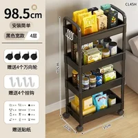 Household Multi-layer Small Cart Storage Rack Floor To Floor Kitchen Bedroom Bathroom Storage Rack Storage Rack With Wheels 1