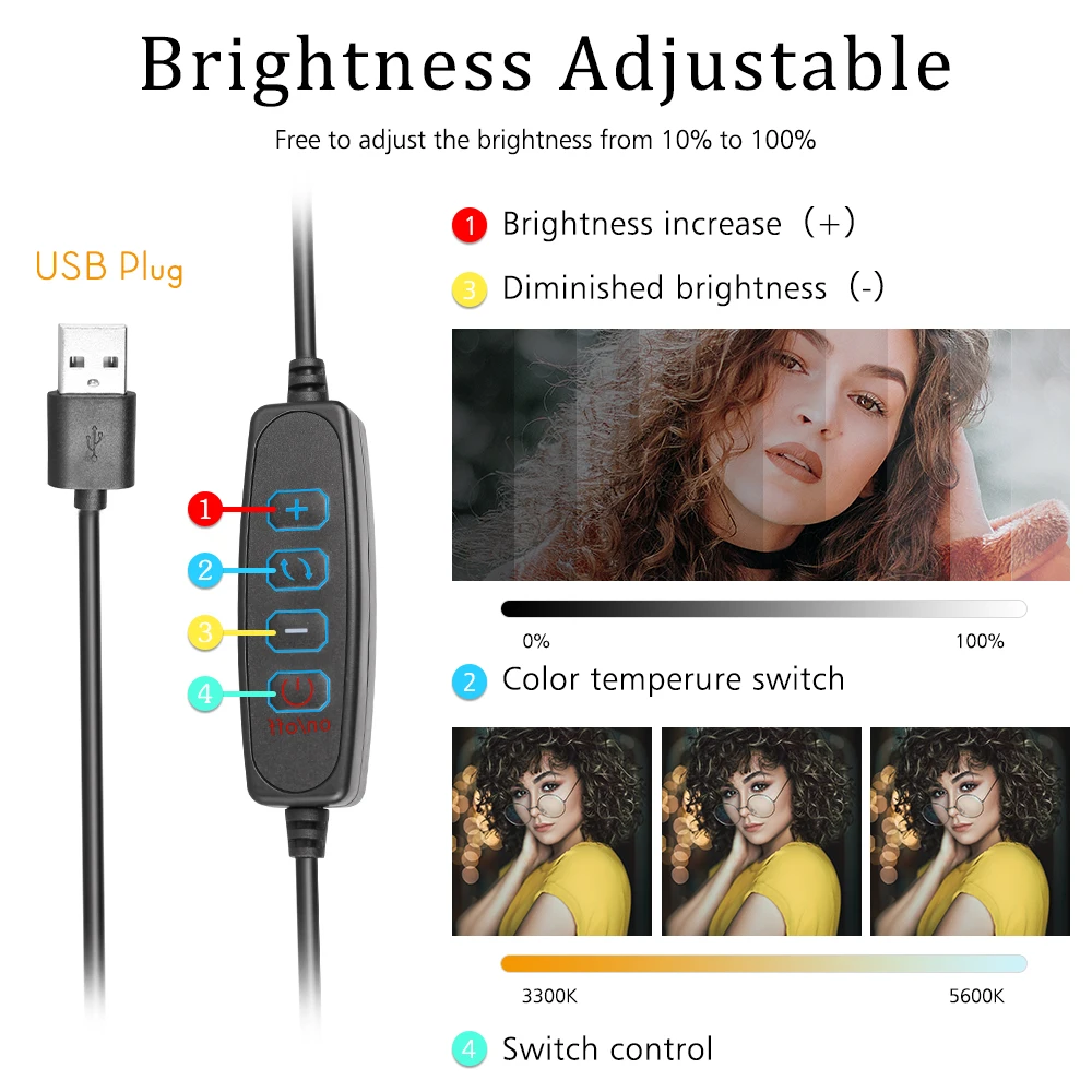 Description Picture 6 of item6 Inch LED Video Light Kit Dimmable Continuous Portable Photography Lighting with Tripod Stand & Color Filter for Tabletop Shoot
