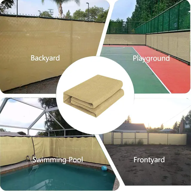 Homok Kerítés Adatvédelmi Képernyő Szélvédő, Grommhets, 1,8Mx5 Méter Nagy Teherbírású Kereskedelmi És Lakóerítésháló Borításához - Image 6