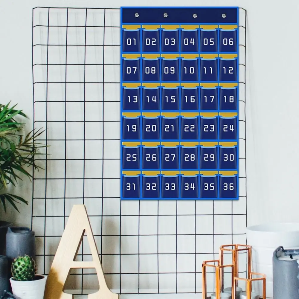 30/36/42/48 Grids Phone Hanging Bag Numbered Thickened Phone Storage Bag Wall-mounted Door Hanging Bag for Calculators Pens Keys