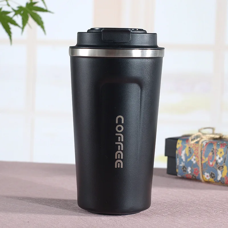 500/350ml Silver Stainless Steel Insulated Coffee Travel Mug Spill Proof  W/Lid