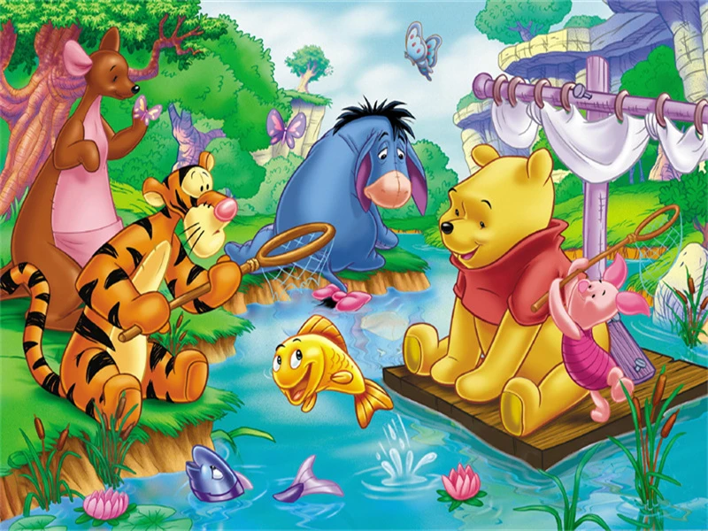 5D Diy Diamond Painting Winnie The Pooh Disney Cartoon Animals Square Round Full Drill Embroidery Cross Stitch Kit Kids Gift rhinestone diamond dotz