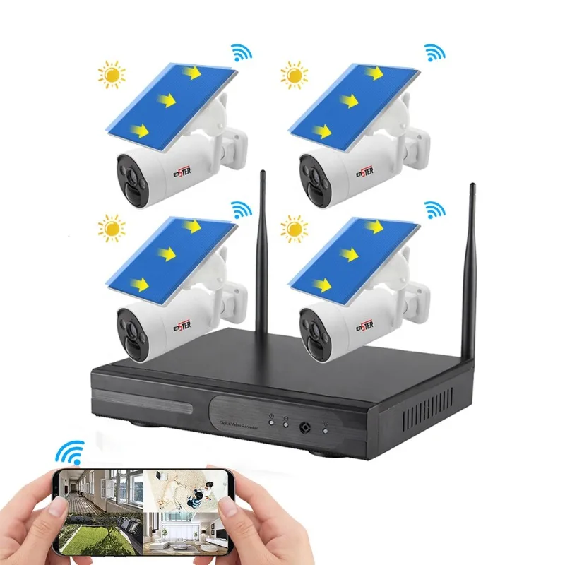 

Newest 3MP Outdoor Motion Detection Support Multi-languages Solar Panel Camera Kit