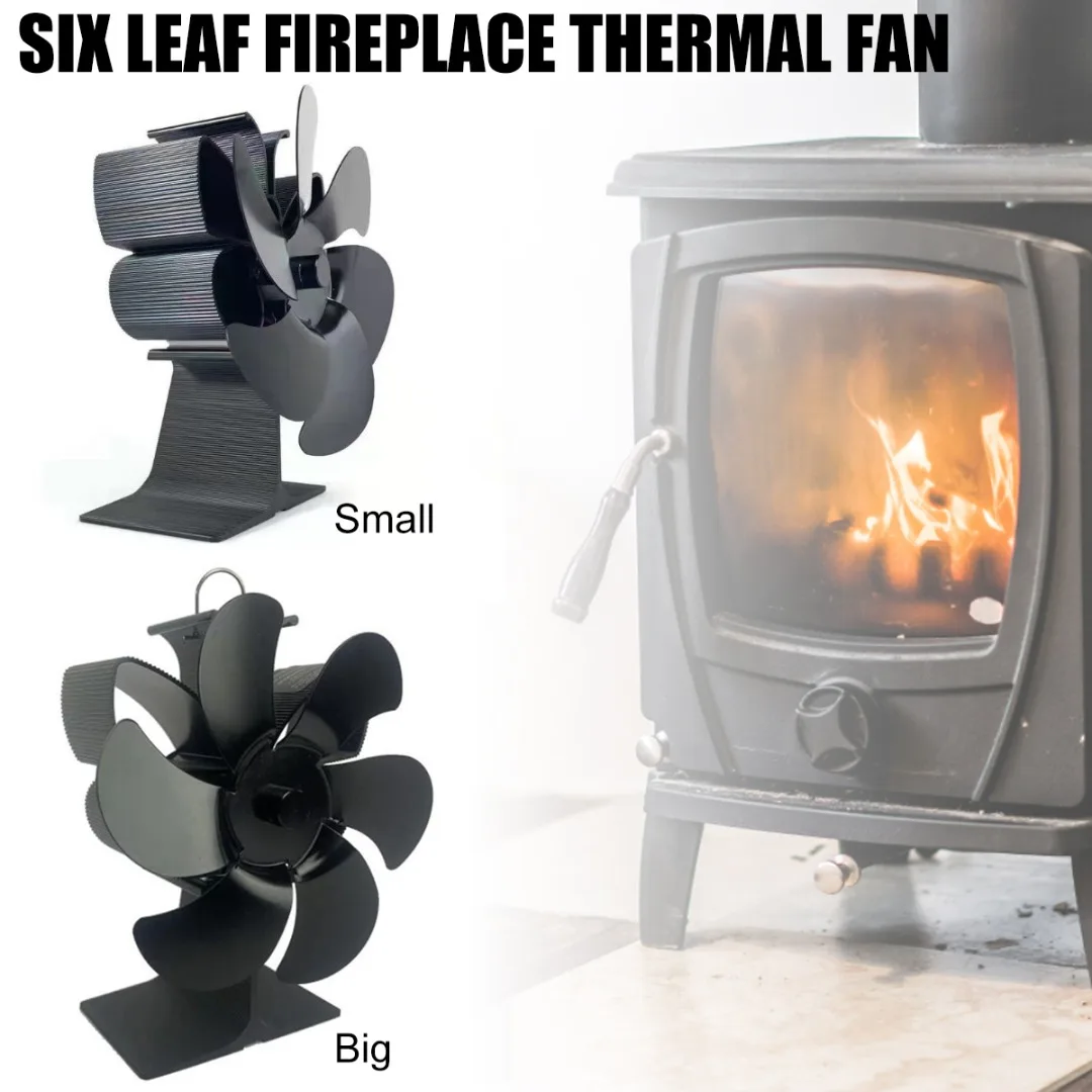 6blade Stove Fireplace Fan Heat Powered Wood Log Fans Non Electric Eco