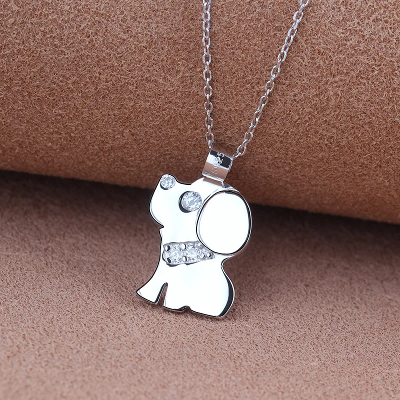 925 Sterling Silver Necklace Pendant chains Cartoon Dog for Women Fashion jewelry Wedding Birthday Party Gift pendant necklace silver necklace silver pendant silver necklace charms