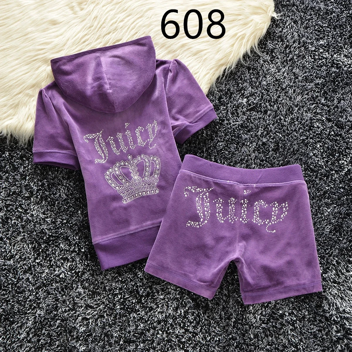 

JUICY COMETURE Summer New Women's Short Suit Casual Outdoor Sports Hooded Short Sleeve Jacket 2pc Fashion Girls Sexy Shorts 2pcs