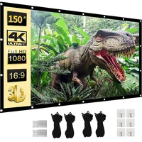 120 inch Projector Screen 16:9 Foldable Anti-Crease Portable Projector Movies Screens for Home Theater Indoor Outdoor Camping