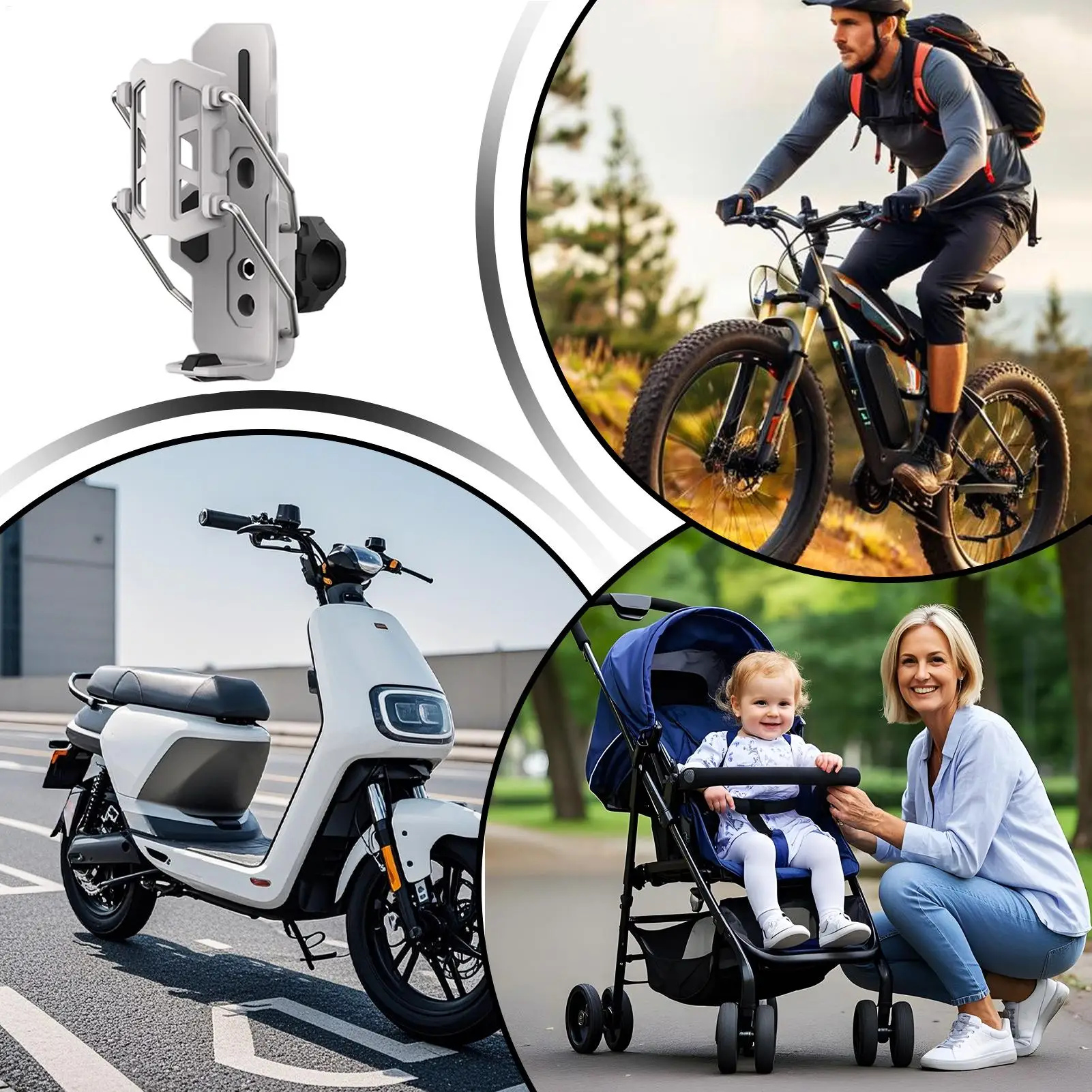 Bike Bottle Holder Automatic Clamp Motorcycle Drink Cage 360 Degree Rotatable Adaptive Cupholder For Bicycles Road Bikes