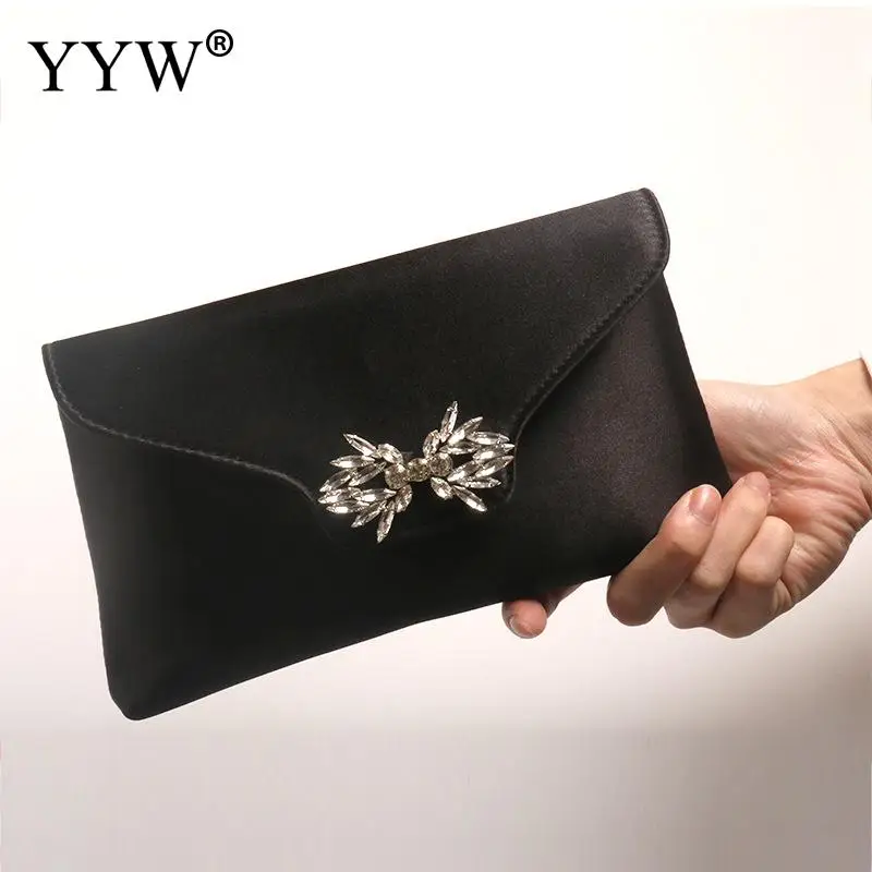 Woman Evening Bag Black Fashion Color Rhinestone Clutch Crystal Dinner Clutch Wallet Wedding Purse Party Banquet Brides Handbag