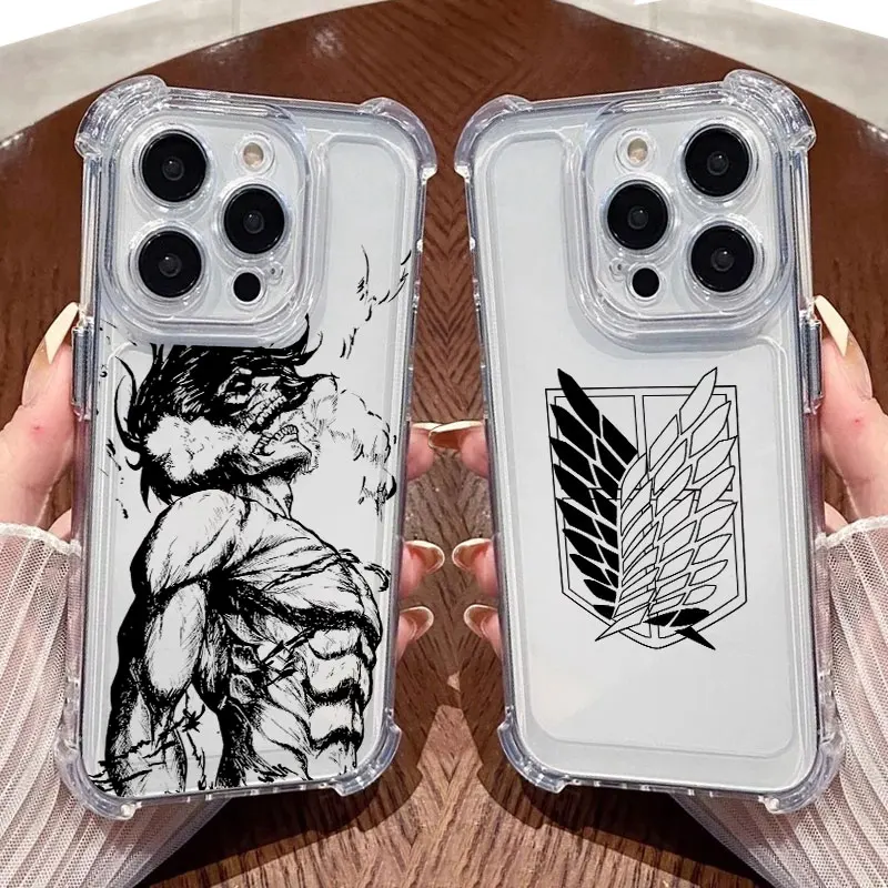 Attack Anime Titans Shockproof Clear Phone Case - Soft, Cool Design