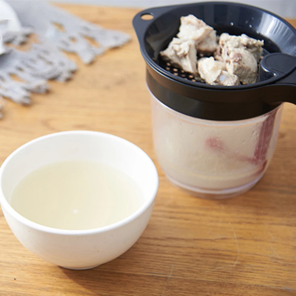 Gravy Grease Separator with Bottom Release Fat Grease Strainers Multifunctional Soup Residue Oil Filter Creative Kitchen Tool