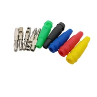 4mm Banana Plugs Male Stackable Screw Type Solderless Connector 4mm Test Banana Plug Red / Green / Blue / Yellow / Black 5