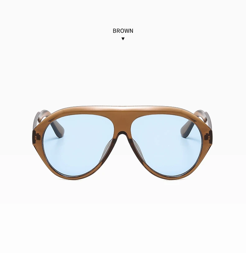 Vintage Übergroße Flache Top Oval Sonnenbrille Frauen Marke Designer Beliebte Sonnenbrille Punk Outdoor Fahren Brillen UV400 – Detail 38