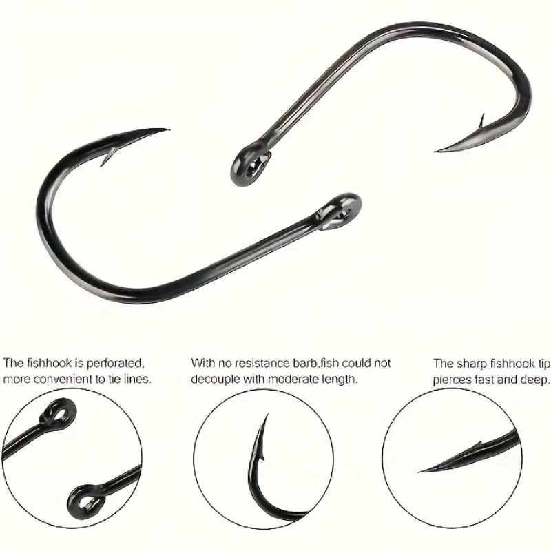 500Pcs Strong Silver Circle Fishhooks 4
