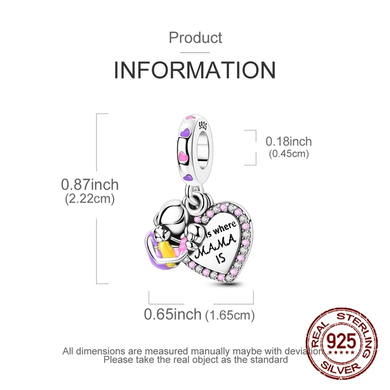 어머니 자녀 참 가족 펜던트 뱅글 팔찌 목걸이 DIY 주얼리