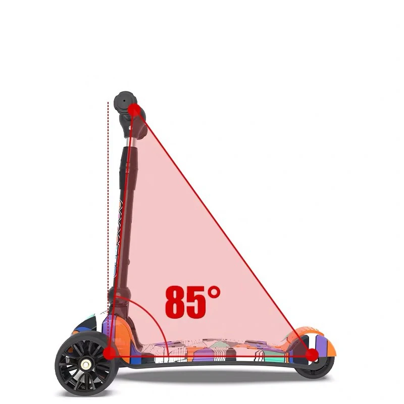For 3-16 Years Kids Cycling Kick Scooters PU Flashing 3 Wheels Board Folding Bikes Height Adjustment Children Foot Pedal Scooter