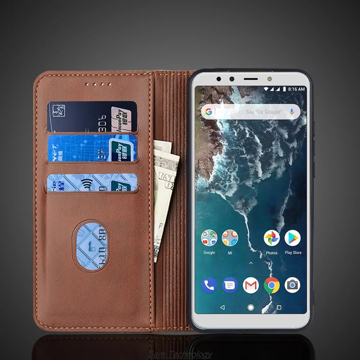 Magnetic attraction Leather Case for Xiaomi Mi A2 / Xiaomi A2 5.99" Holster Flip Cover Case Wallet Phone Bags Fundas Coque 5