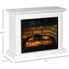31" Electric Fireplace with Dimmable Flame Effect and Mantel, Freestanding Space Heater with Log Hearth and Remote Control, 5
