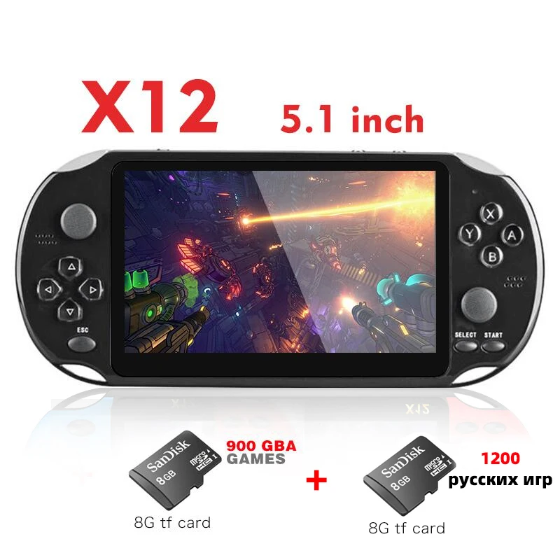 Data Frog X12 Portable Handheld Video Game Console Built-in 3200+ Games For GB/GBA/GBC/SEGA/CPS/NEOGEO/MAME/FC/SFC 9 Emulators 