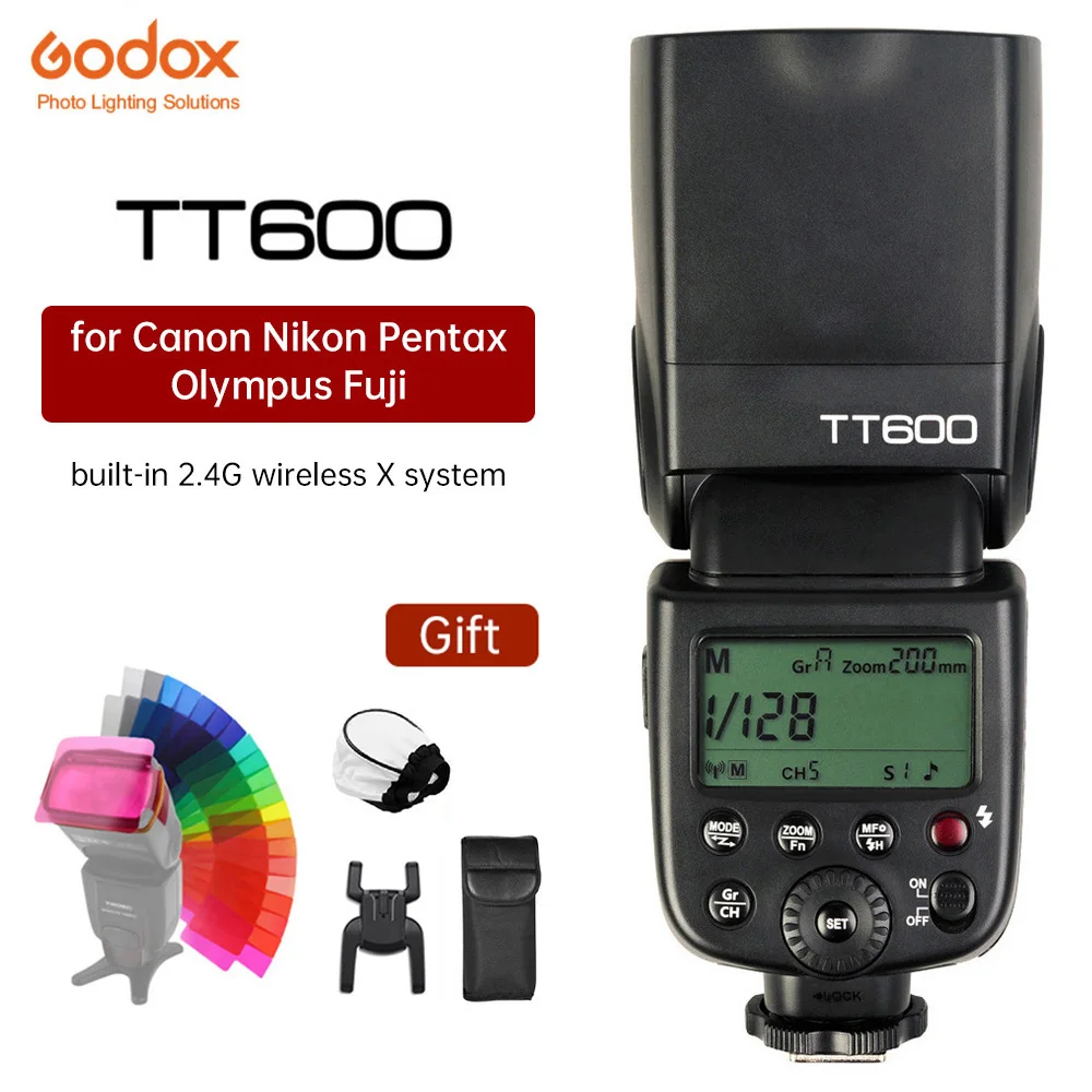 Godox Tt600 2.4G Wireless Gn60 Master/Slave Flash Speedlite Speedlight Per Canon Nikon Pentax Olympus Fujifilm
