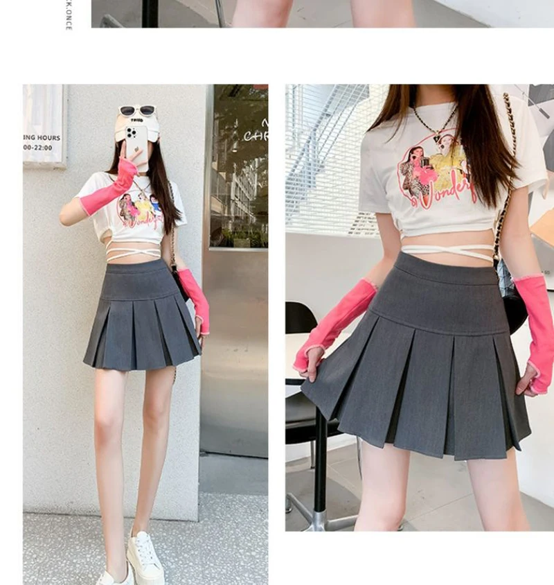 Streetwear Mini Skirts Women Preppy Kawaii High Waist Pleated Skirt Y2K School Uniform Harajuku Korean A Line Skirts New