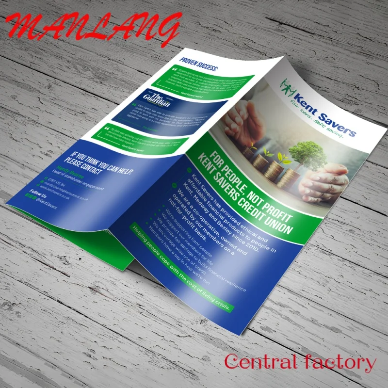 Custom  Good Folded Leaflet Flyer Promotion Printable Pamphlet Trifold Brochure Printing Service