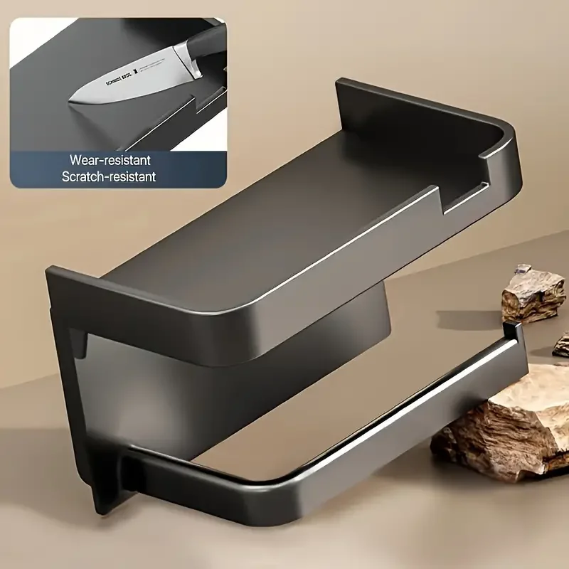 No-Hole Toilet Paper Box Roll Paper Towel Rack with Storage for Household Bathroom 1pc