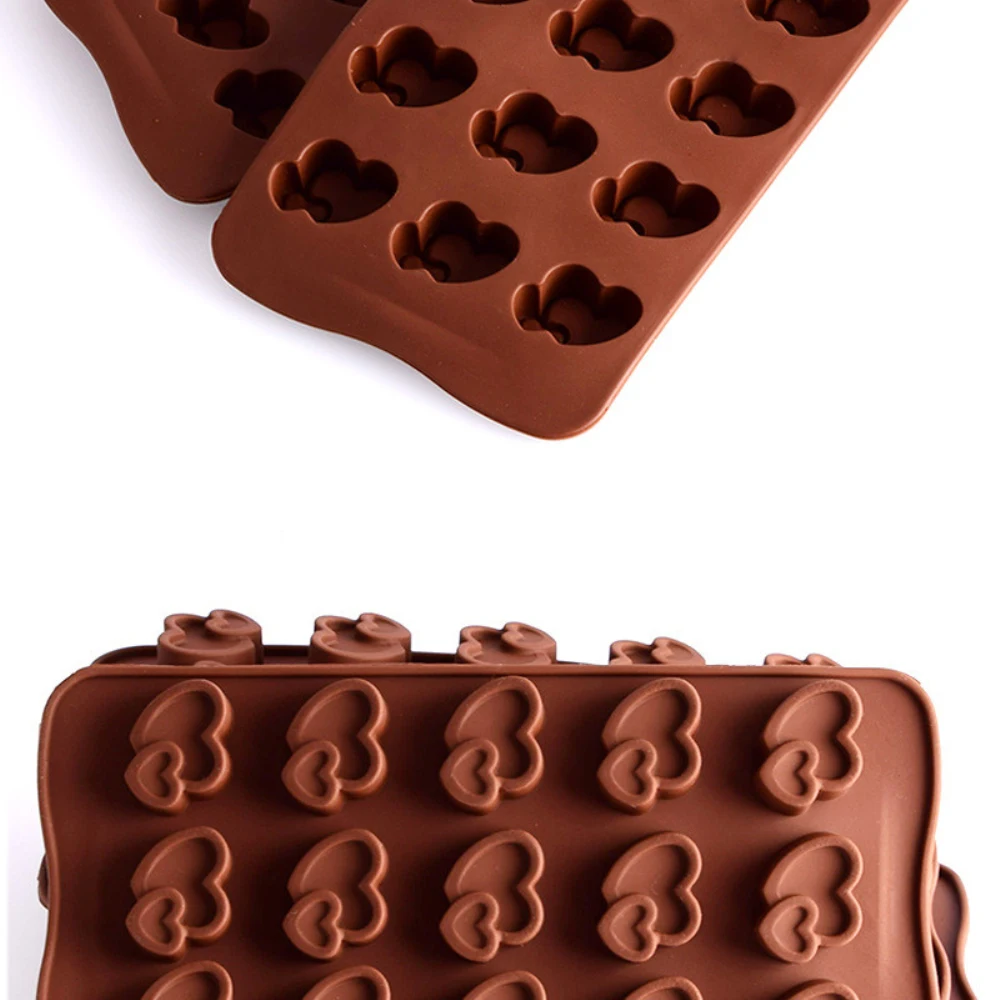 NEW Double Heart Cake Silicone Mold DIY Pastry Chocolate Fondant Baking Pan Kitchen Accessories Cake Decorating Tools Soap Molds pastry equipment