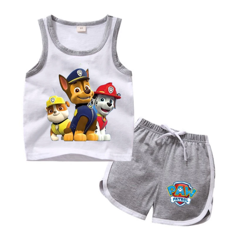 Summer Children Boy Girl PAW Patrol Clothing Sets Child T Shirts +Short Pants 2pcs Baby Girls Hello Kitty T-Shirts Shorts Set designer clothing sets