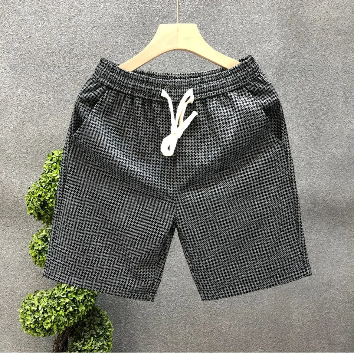 thumbnail image 1 of Pantalones cortos para hombre con bolsillos, estampado a cuadros, para el hogar, pantalones cortos para hombre, talla pequeña, elegantes, ofertas especiales, esenciales, XXL, XL, moda, casual, Y2k, 1 of 5