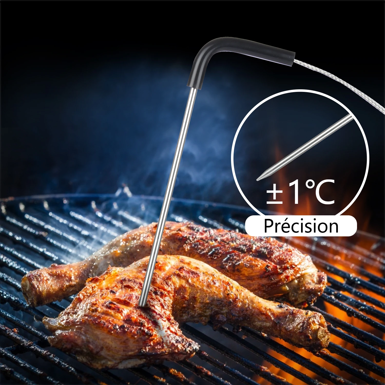 Bbq Rechargeable Smart Wi-Fi&Bluetooth 4/6 Probes Food Thermometer Wireless  Bbq Grill Smoker Thermometer Temp Graph Alarm - AliExpress