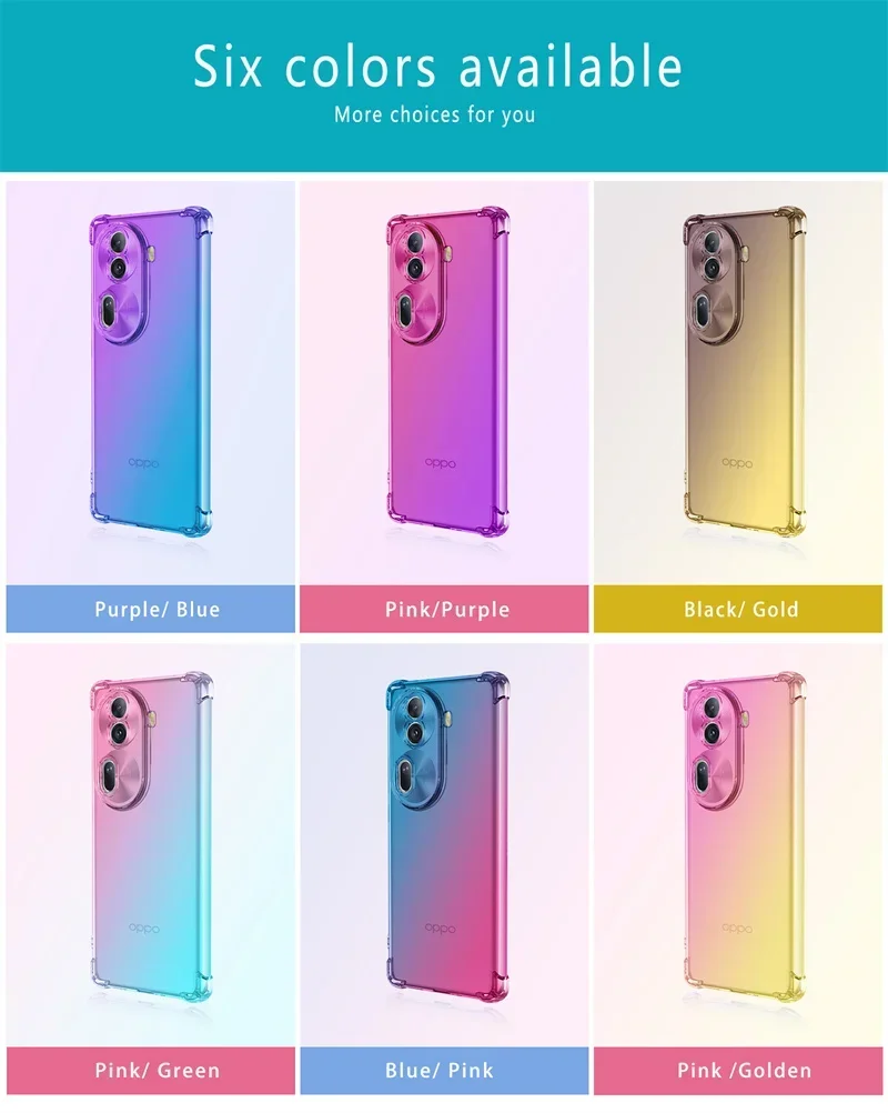 Gradient Shockproof TPU Phone Case - Protective Cover  Coque Shell