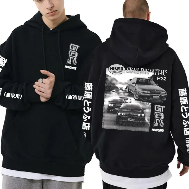 

Japanese Anime Drift Initial D AE86 JDM Racing Skyline GTR R32 Torbocfx Graphic Hoodie Men Manga Clothes Oversized Sweatshirt