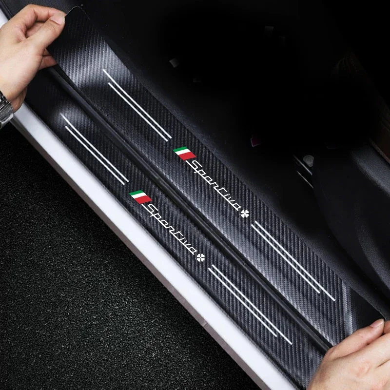 

Carbon Fiber Car Rear Bumper Sticker Door Threshold Side Anti Scratch Tape Waterproof Decals For Alfa Romeo Sportiva Accessories
