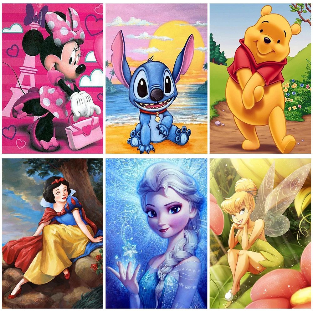 

Disney 5D Diamond Painting Cartoon Princess Mickey Mouse Diamond Embroidery Animal Picture Rhinestones Mosaic Art Home Decor