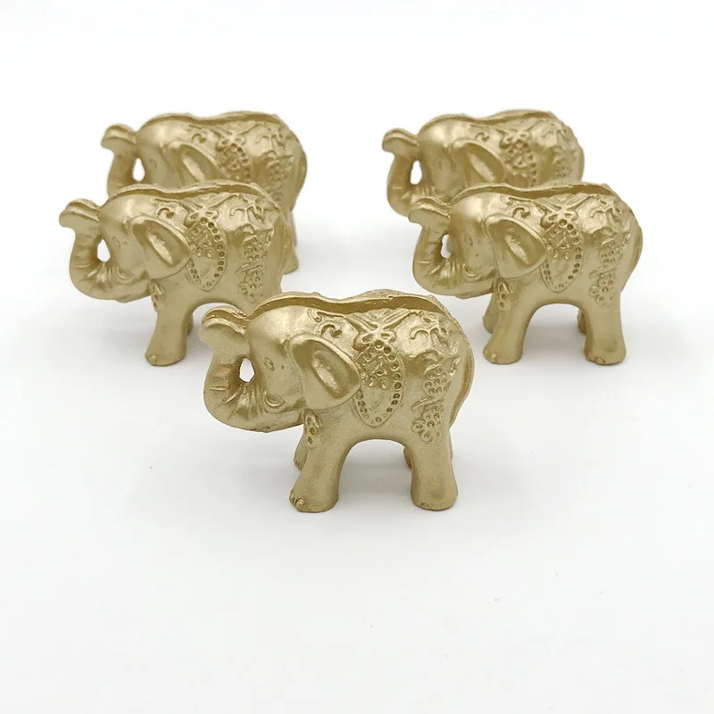 20Pcs Gold Lucky Elephant Place Card Holders, Name Photo Holder, Table Decoration Favors, Baby and Wedding Party Item