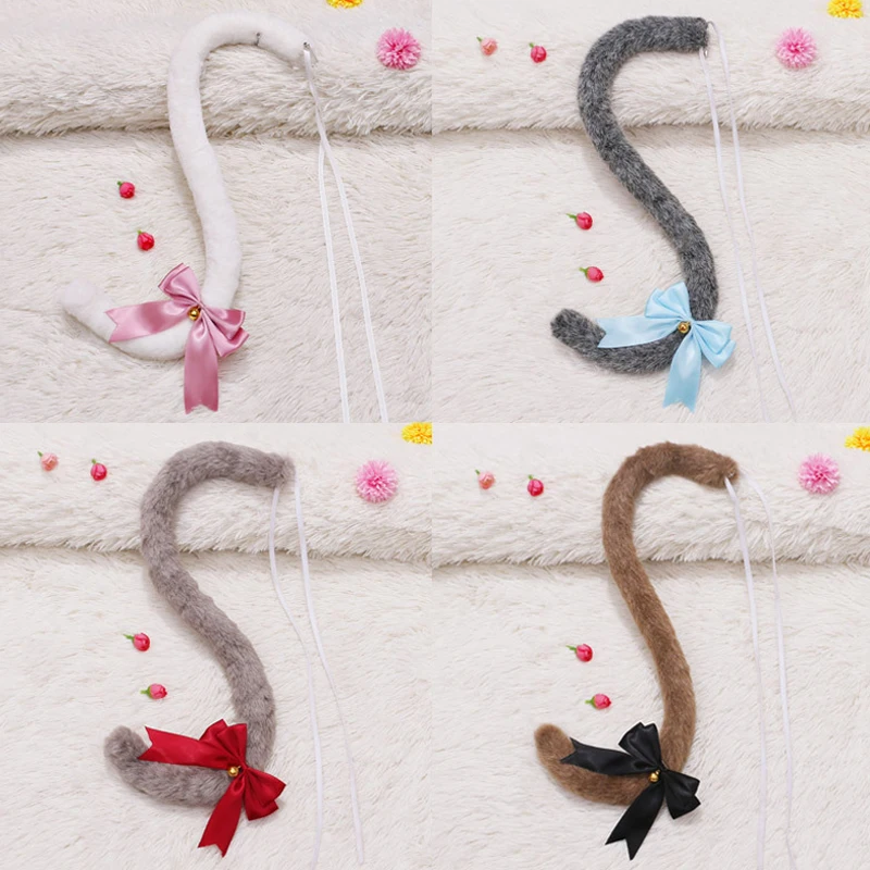 Cute Cosplay Cats Tail Kitten Tail Show Anime Cat Ears Maid Anime Accessories Halloween Party Costume Props хвост кошки косплей