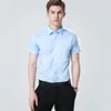 Bamboo Fiber Stretch Men Shirt Fashion Casual Business Short-Sleeved Top Anti-Wrinkle No-Iron Solid Color Formal Shirt S-6XL 4