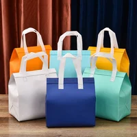StoBag 10pcs Non-woven Insulation Lunch Bags Keep Food Warm Cold Tote Portable Fabric for Cake Drinks Packaging Delivery Pouch 2