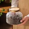 Vintage Begonia Pattern Glass Sealed Jar Storage Box Kitchen Household Dried Fruit Snacks Large Capacity Storage Jar Container 3