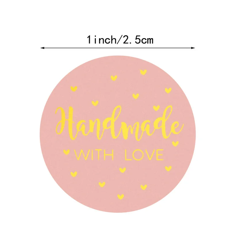 Handmade Kraft Paper Stickers 25mm Round Adhesive Labels 50-500pcs Baking Wedding Decoration Party Decoration Sticker kraft paper stickers,paper stickers,self adhesive stickers,adhesive stickers,decorative stickers,decorative labels stickers