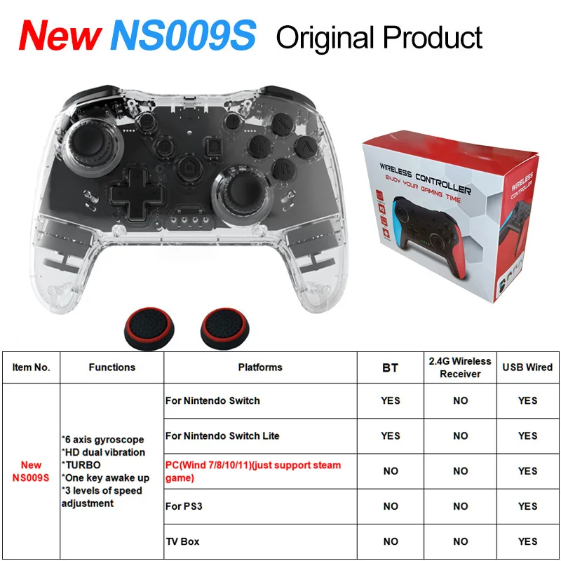 Wireless Controller Bluetooth Nintendo Switch Pro Pc Ps3