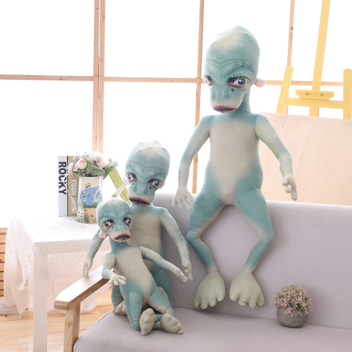 60cm 그린 E.T. 봉제인형 환상적인 외계인 무서운 어둠 인간 모양 인형 집 장식 남성 선물