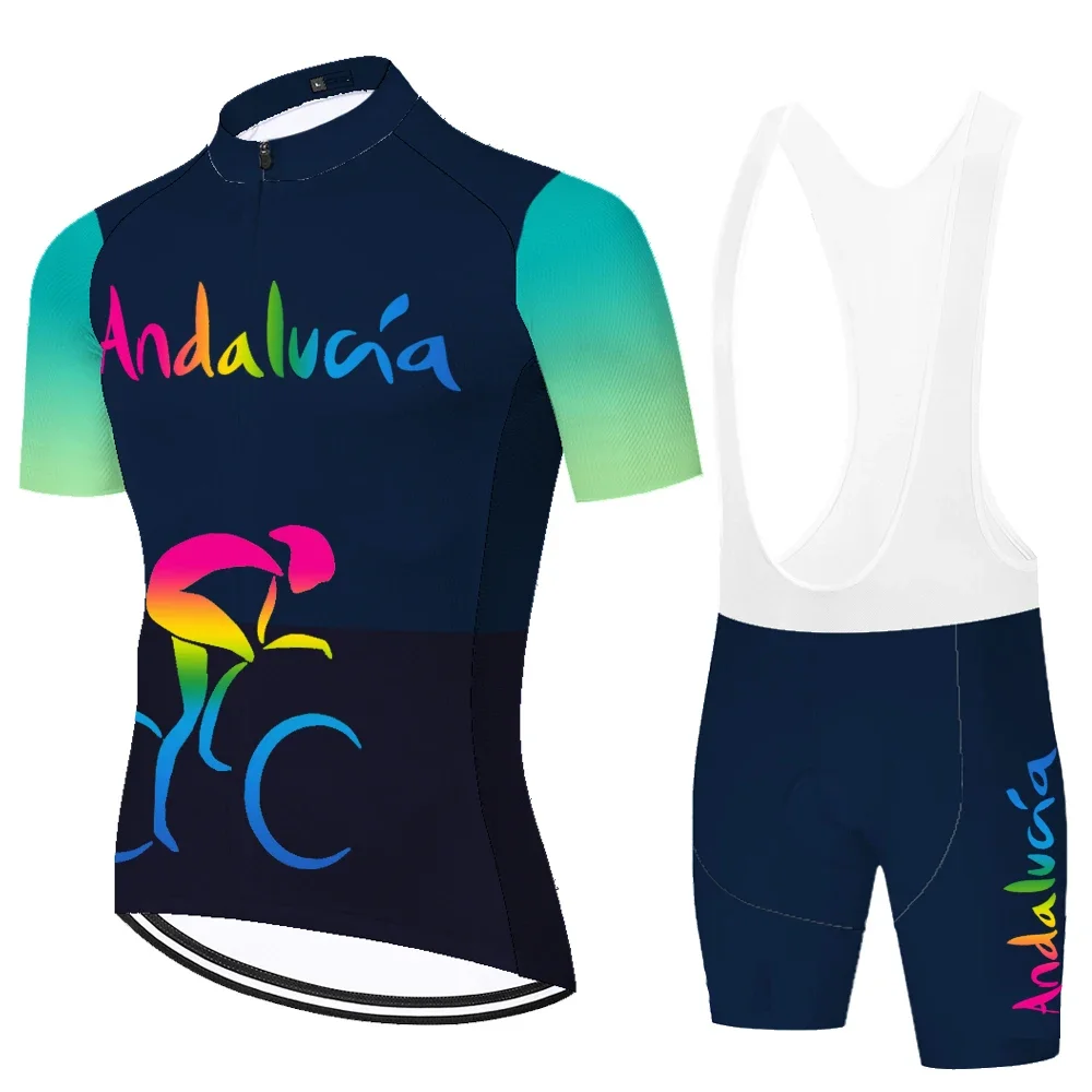 Andalucia cycling team jersey men spain bicycle Clothing ​summer quick dry 20D gel pad ropa de ciclismo para hombre