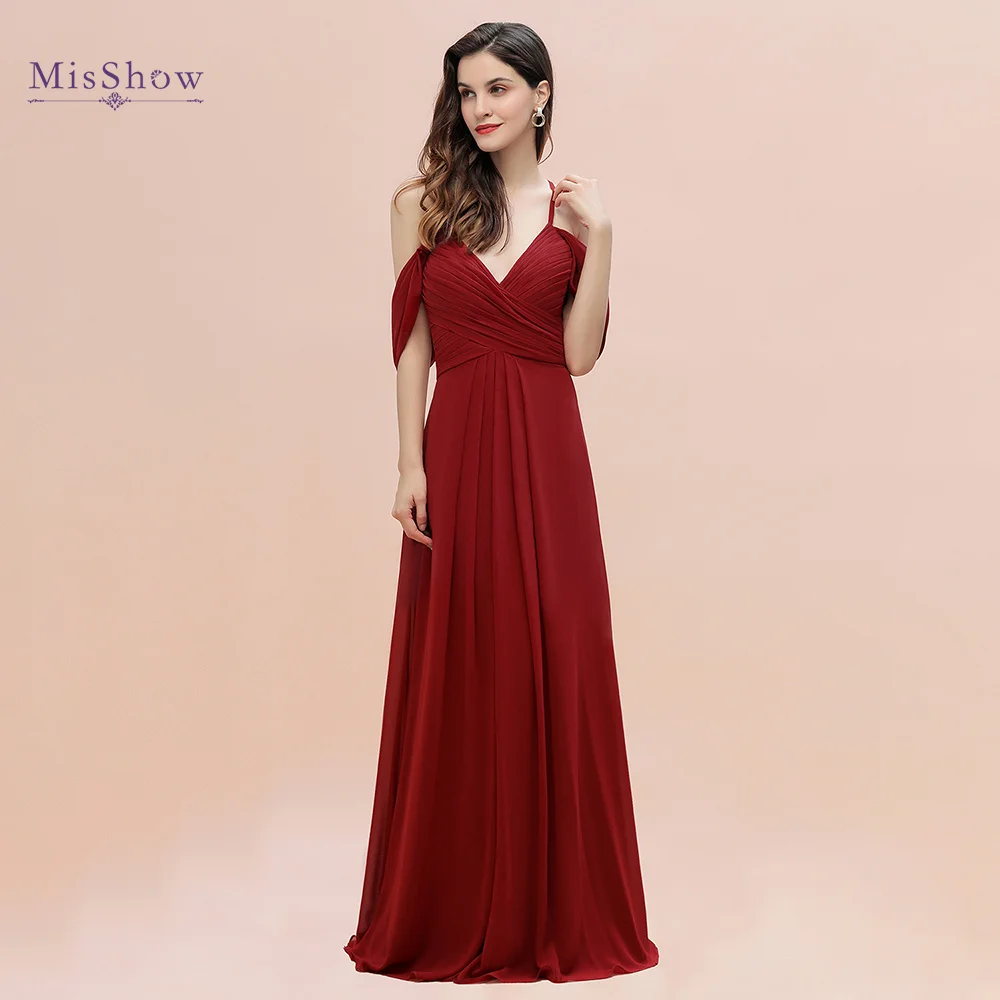 

Elegant Rust Long Bridesmaid Dresses For Weddings 2023 Pleated Chiffon Formal Evening Prom Gowns Women Robe Mariage Invité