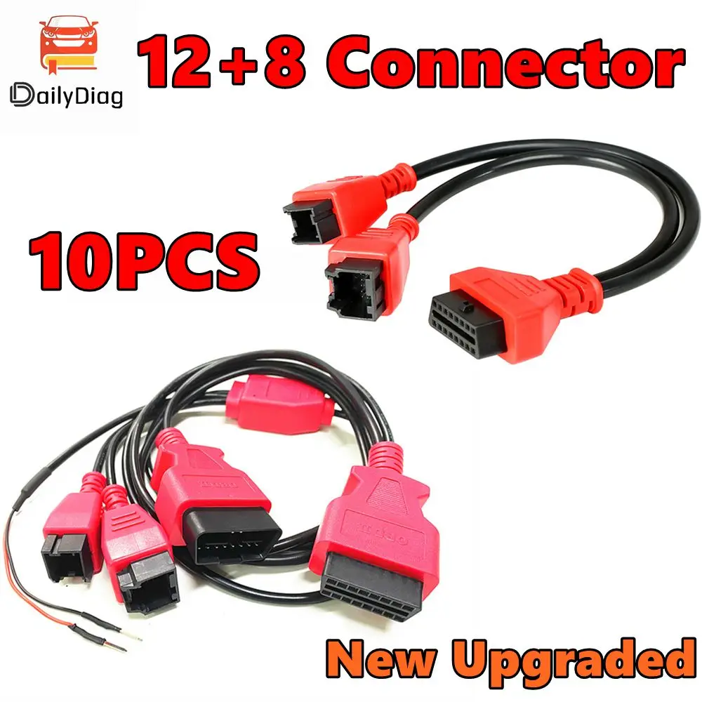 10 Pz Più Nuovo Connettore 12 + 8/Cavo Multi-Connettore Aggiornato Per Connettore Chrysler Funziona Per Launch X431/Obdstar/Autel Maxisys