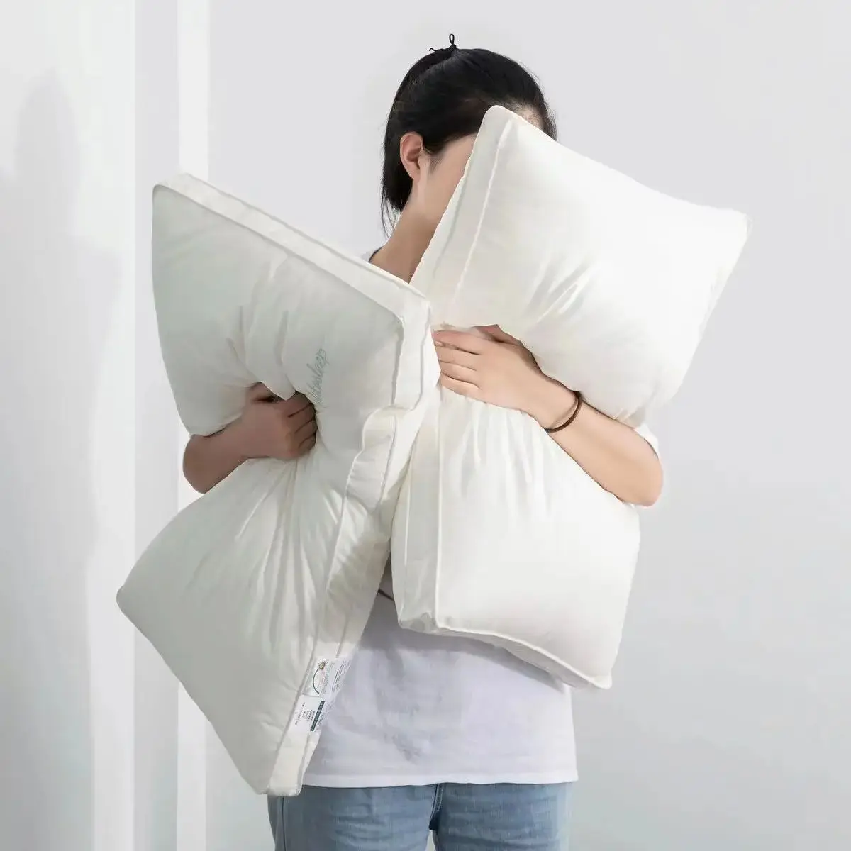 1PC White Ultra Soft Bed Sleeping Pillow 48x74cm Cotton skin friendly pillow Hypoallergenic Machine Washable Bed Pillow 5