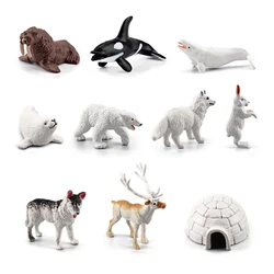 Marine Animal Figurine Playset - Whale, Penguin, Shark, Orca, Seal Toys (Polar Animals Set 1)